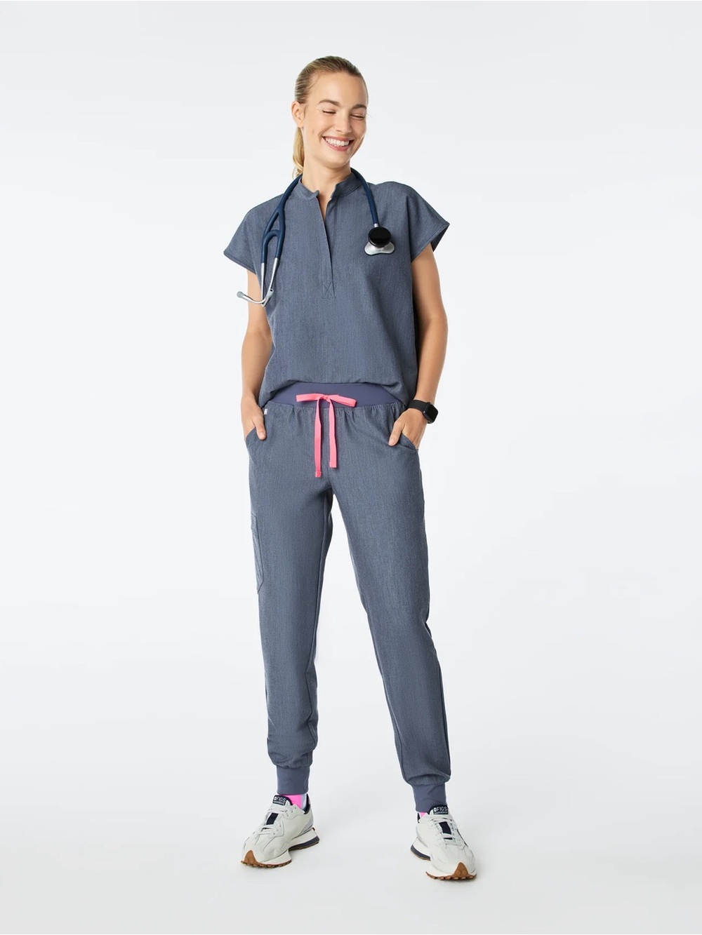 Figs Heather Denim Set